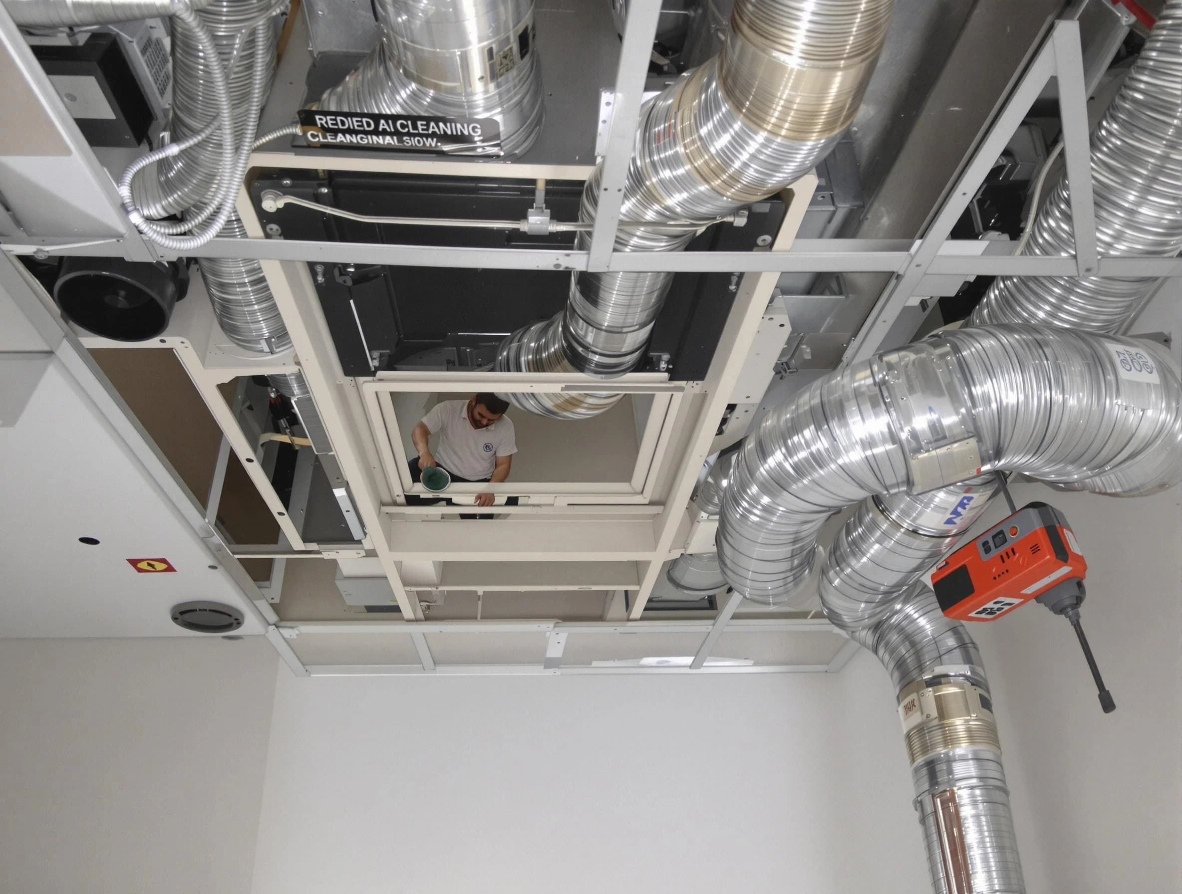 Tecumseh Air Duct Cleaning technician performing detailed central duct system cleaning in Tecumseh