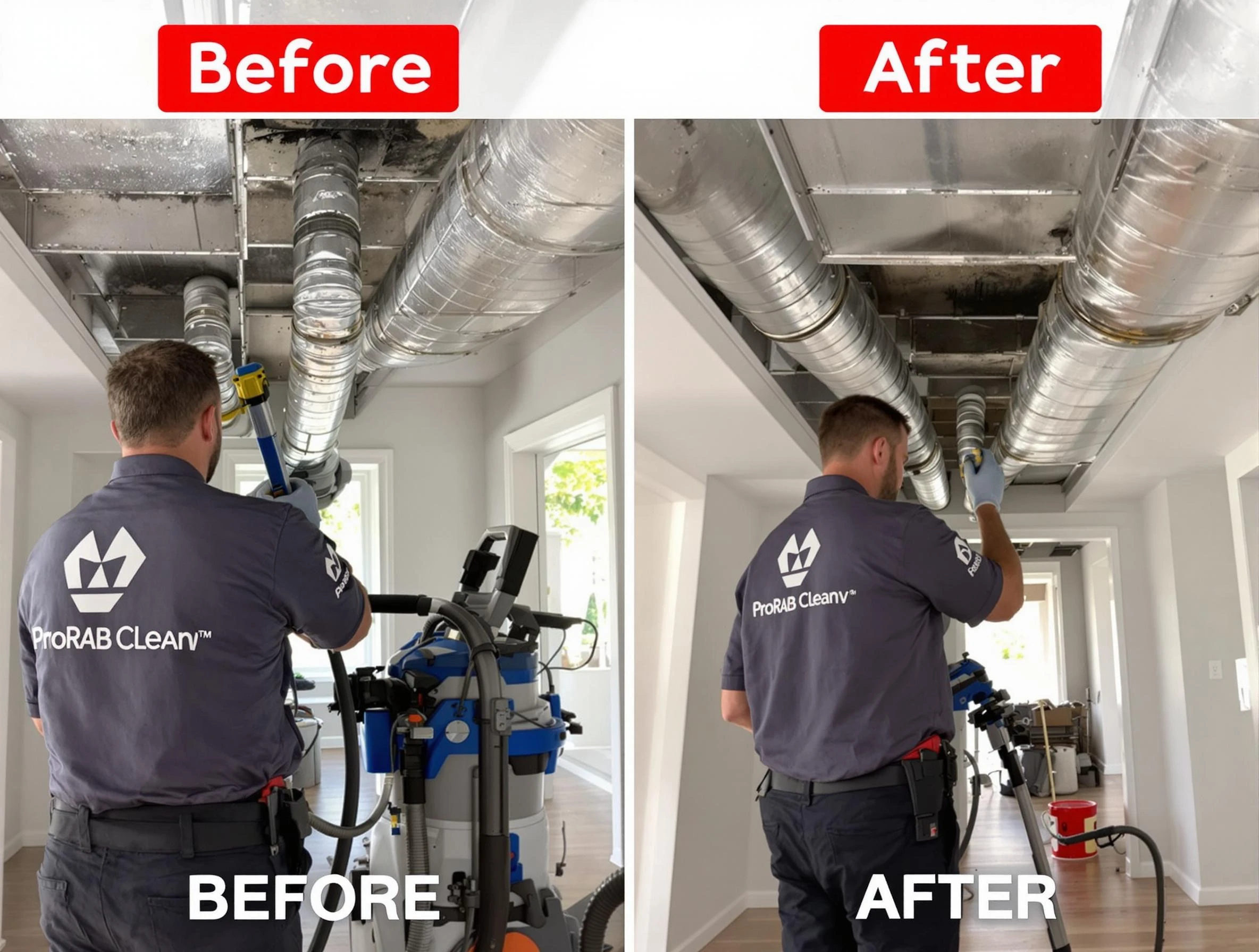 Tecumseh Air Duct Cleaning expert performing thorough residential duct cleaning in a Tecumseh home